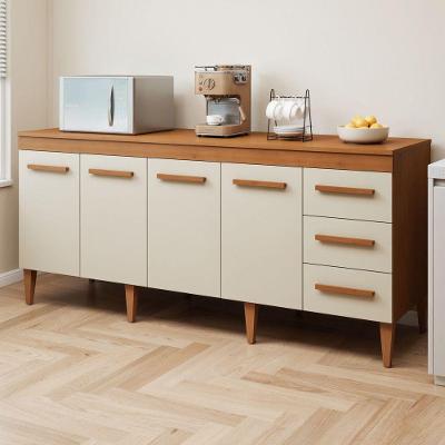 Balcão Atenas 4 Portas 3 Gavetas MDP MDF 201CM Off White Kaiki Móveis