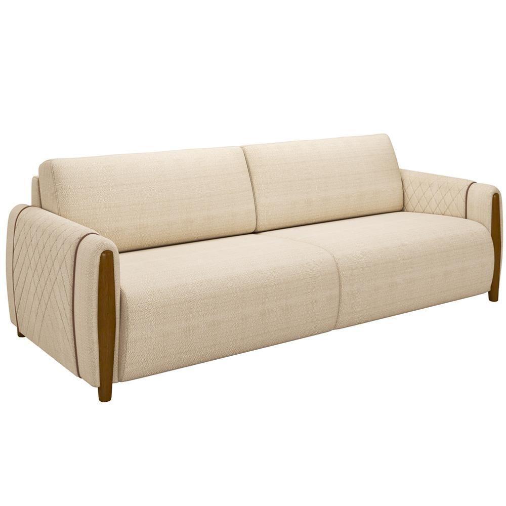 Sofá 02 Lugares 168cm Flora M03 Linho Bege - 1