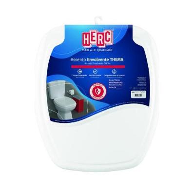 Assento Sanitário Thema Envolvente Plástico Almofadado Branco Herc