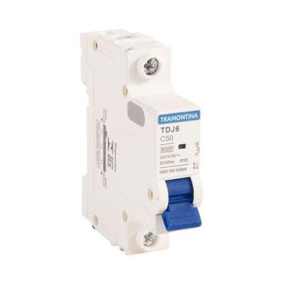 Disjuntor TDJ6-1C50 1P 50A 6KA Tramontina 50A 6KA Bivolt Branco