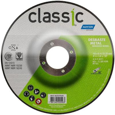 Disco de Desbaste BDA600 para Desbastes Precisos em Aço Carbono e Inox 115X6,4X22,23MM Norton