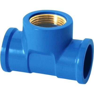 Tê Soldável com Bucha de Latão 506 PVC Conexão Firme Azul Krona 25MM