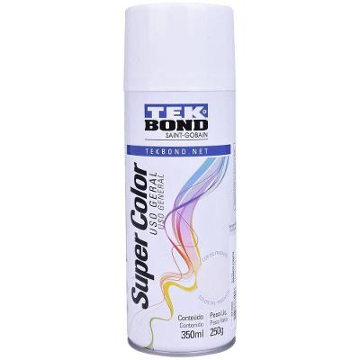 Tinta Spray Super Color para Uso Geral Acabamento Fosco Branco 350ML Tekbond