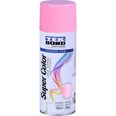 Tinta Spray Super Color Uso Geral Secagem Rápida Rosa Tekbond 350ML