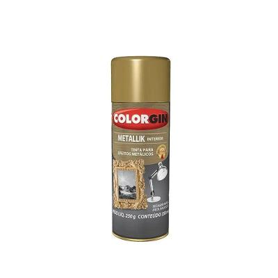 Tinta Spray Metallik Interior Cromado Efeito Metálico Prata Colorgin 350ML