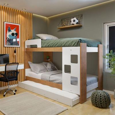 Treliche Casal Vegas com Escada Frontal MDF Branco Tigus Móveis 98CM