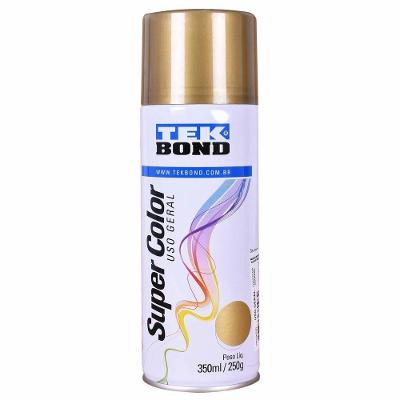 Tinta Spray Super Color com Bico Anatômico Dourado Tekbond 350ML