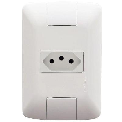 Tomada Aria 2P+T 10A 250V Bivolt Conjunto com 1 Saída Branca Tramontina