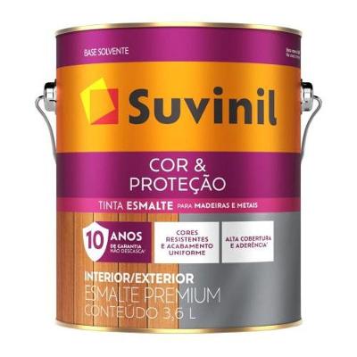 Tinta Esmalte Cor & Proteção Acetinado Branco Madeira Ferro Alumínio Galvanizado 3,6L Suvinil
