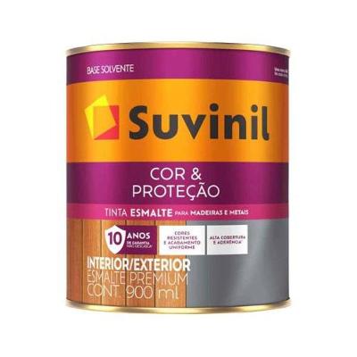 Tinta Esmalte Cor & Proteção Fosco Preto Suvinil Bivolt Resina Acrílica 900ML 1-4