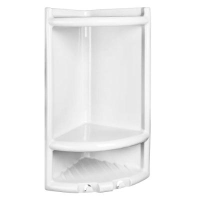 Porta Shampoo Cantoneira com Dois Compartimentos Branco Herc 22CM