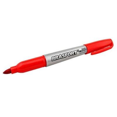 Caneta Marcador Permanente Brasfort PONTA FINA VM 1 Unidade Vermelho