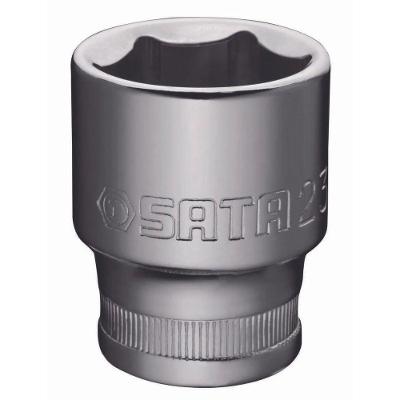 Soquete Sextavado ST13308SC 17MM Encaixe 1-2 Acabamento Niquelado e Cromado Aço Vanadium Sata