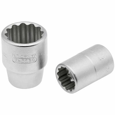 Soquete Estriado 3-4 19MM Encaixe Quadrado Aço Gedore-Vanadium Acabamento Niquelado Gedore