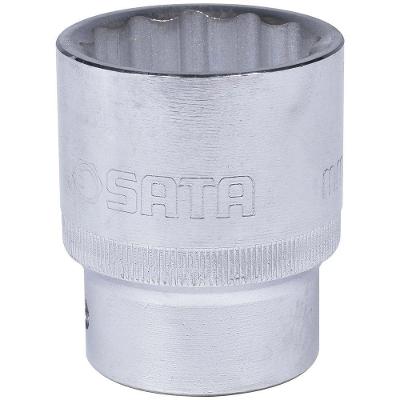 Soquete Estriado 32mm Encaixe 3-4 Ajuste Seguro Aço Cromo Vanádio Sata