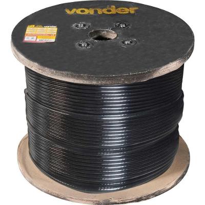 Cabo de Aço Plastificado 3521532607 com Alma de Fibra Preto Vonder 3,18MM 6 X 7 500M