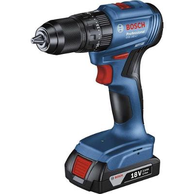 Parafusadeira Furadeira de Impacto Bosch GSB 185-LI 18V 2,0Ah com Acessórios Inox Bivolt