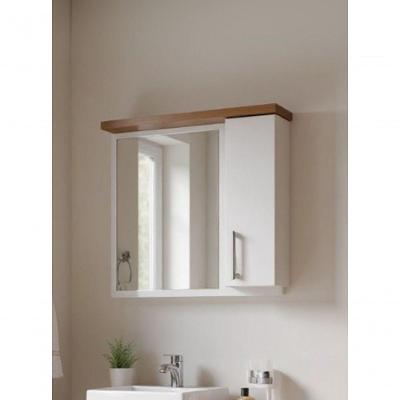 Espelheira com Armário Paris 1 Porta 1 Prateleira MDF 60CM Amadeirado On Móveis