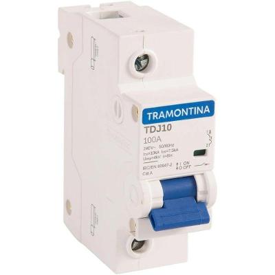 Disjuntor Unipolar TDJ10 com Proteção para Lâmpadas e Transformadores 100A 10KA Curva C Tramontina