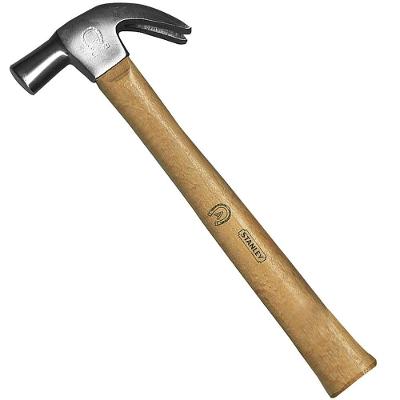 Martelo Unha Stanley 29mm Polido com Cabo de Madeira Tratada e Três Cunhas