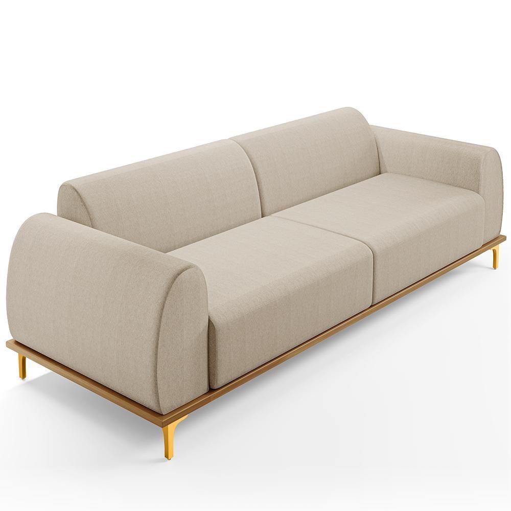 Sofá 04 Lugares Para Sala De Estar Kiev 260 Cm Bege C-107 - 1