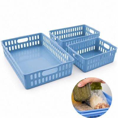 Cesto Organizador 278 Multiuso Polipropileno Modular para Guarda Roupa Gaveta Armario Azul 3