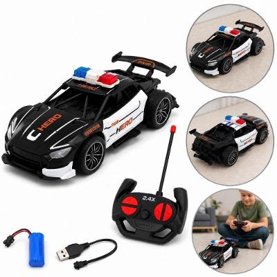 Carrinho de Controle Remoto Carro Esportivo Recarregável com Luz e Som Escala 1:22 10CM
