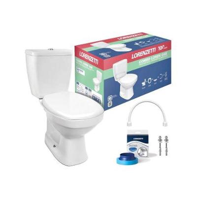 Kit Vaso Sanitario One Oval de Piso Sistema Duplo Louca Sanitaria Branco Lorenzetti