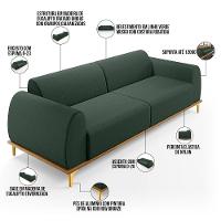 Sofá 04 Lugares Kiev 260 Cm Verde Musgo C-117 - 9