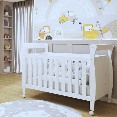 Berço Mini Cama Slim com Estrado Removível Branco Tigus Móveis