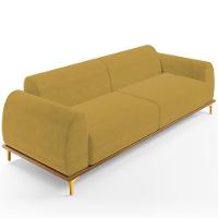 Sofá 04 Lugares Kiev 260 Cm Veludo Mostarda C-260 - 1