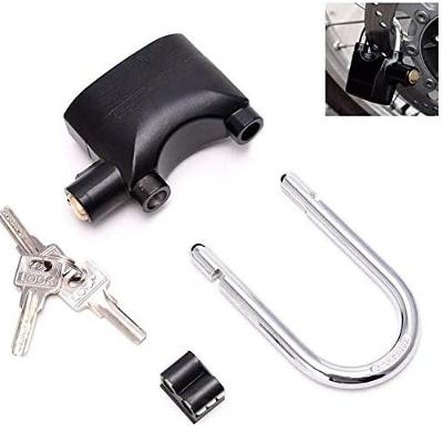 Cadeado com Alarme 2 em 1 Sensor Movimento Anti Roubo Sirene 110dB Manilha Longa e Curta Preto