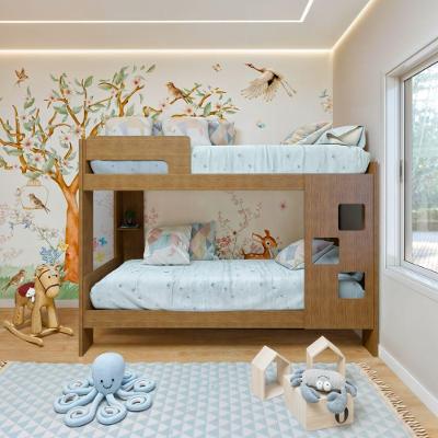 Beliche Vegas com Grade de Protecao MDF Amadeirado Tigus Moveis 98CM Solteiro