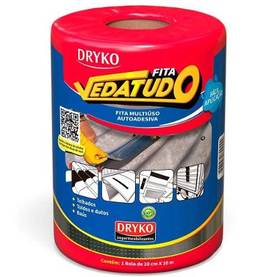 Fita Autoadesiva de Alumínio Vedatudo Multiuso Inox Dryko 20CM X 10M