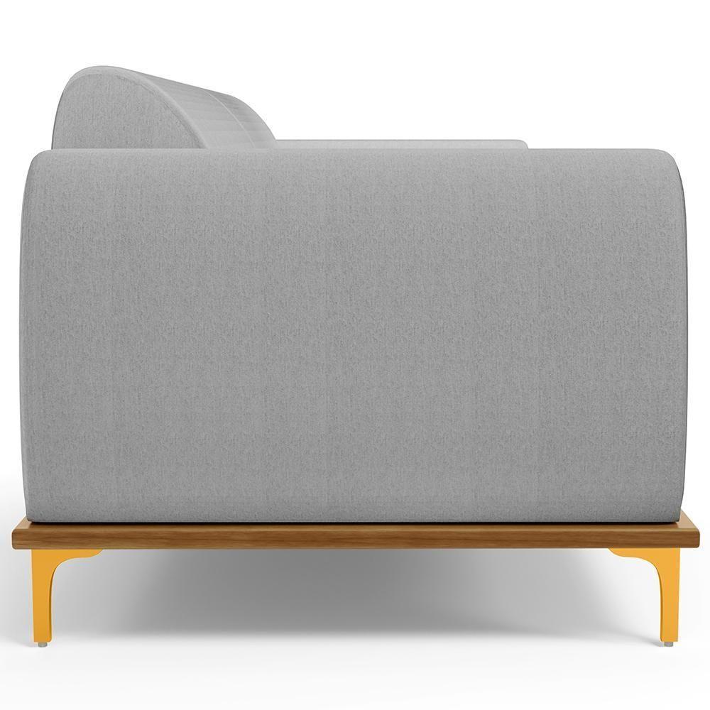 Sofá 03 Lugares Para Sala De Estar Kiev 210 Cm Cinza D-315 - 3