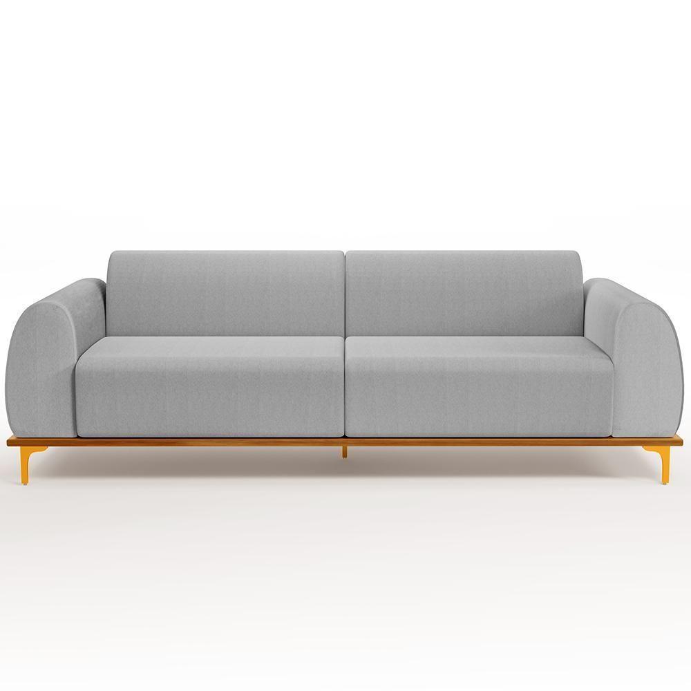 Sofá 03 Lugares Para Sala De Estar Kiev 210 Cm Cinza D-315 - 6