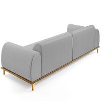 Sofá 03 Lugares Para Sala De Estar Kiev 210 Cm Cinza D-315 - 2