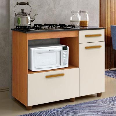 Balcão para Cooktop Violeta 2 Portas 1 Gaveta MDP 114CM Kaiki Móveis