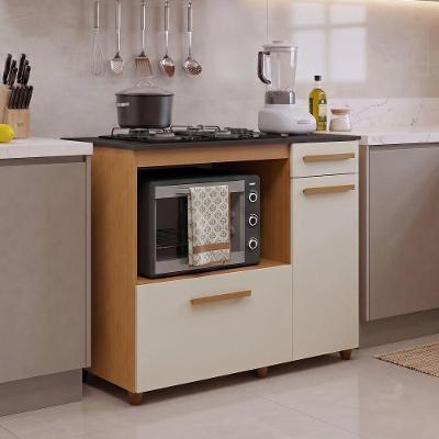 Balcão de Cozinha Violeta 2 Portas 1 Gaveta MDP 114CM Kaiki Móveis