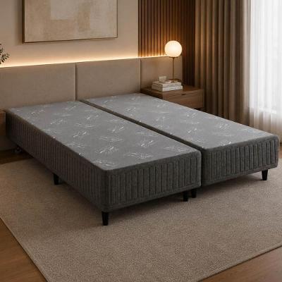 Base para Cama Box Queen Bipartida CR460D Estrutura em Madeira Cinza Multimóveis