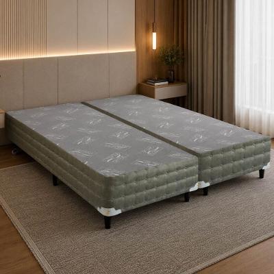 Base para Cama Box King Bipartida CR463E Estrutura em Madeira Cinza Multimóveis