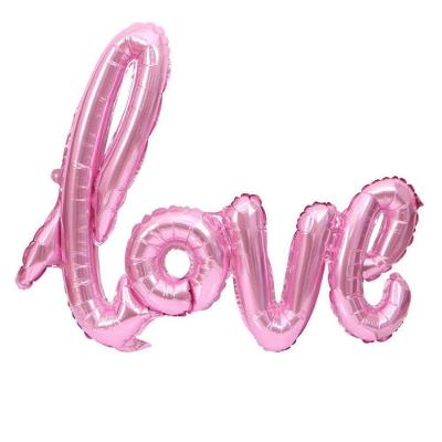 Balão Metalizado Romântico Love em Poliamida Metalizada 79CM Rosa com Válvula