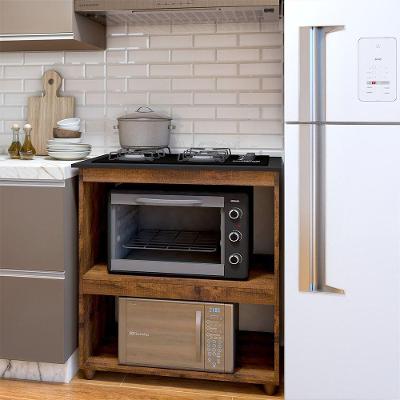 Balcão para Cooktop Turim 4 Bocas 2 Nichos MDP 76,5CM Kaiki Móveis