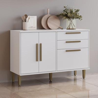 Balcão Lorena 3 Portas 2 Gavetas MDP 119.5CM Branco Kaiki Móveis