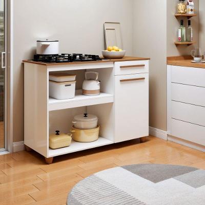 Balcão Cooktop Chicago 1 Porta 1 Gaveta MDP 114.5CM Kaiki Móveis