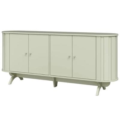 Balcão Nature 4 Portas MDF 180CM Off White Fosco Dalla Costa Móveis