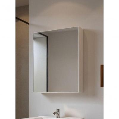 Armário para Banheiro 1 Porta 2 Prateleiras MDF com Espelho 60CM Branco On Móveis