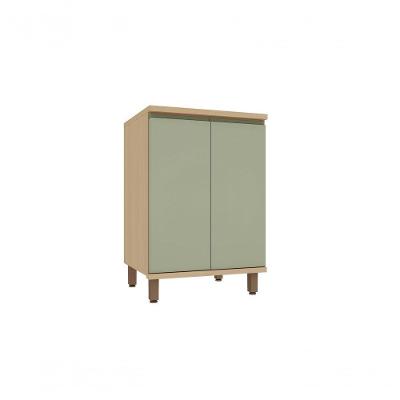 Balcão de Cozinha Domus 2 Portas MDF 60CM Verde Luciane Móveis