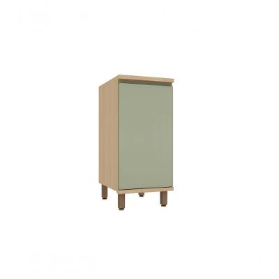 Balcão de Cozinha Domus 1 Porta sem Gavetas MDF 40CM Verde Luciane Móveis