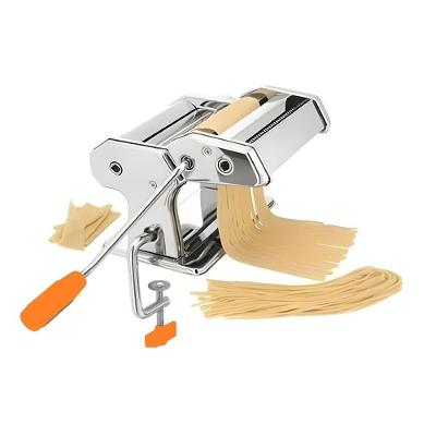 Máquina de Macarrão Manual com Regulador de Espessura Aço Inoxidável e PVC Multiuso Inox